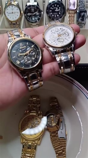 （With box）Men's Watch 100% Authentic Waterproof Stainless Steel Strap, Display Time and Date, Glow, Exquisite Packaging [100% Authentic]