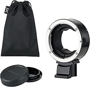EF-EOS R Auto Focus Lens Mount Adapter for Canon EF EF-S Mount Lens to RF Mount Camera EOS R1 R100 R8 R50 V R5 R6 Mark III II R10 R7 R3 R6 RP with Tripod Foot+RF Lens Rear Cap+EF Mount Camera Body Cap