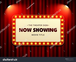Cinema Theater Retro Sign On Curtain Stock Vector (Royalty Free) 1181336752 | Shutterstock