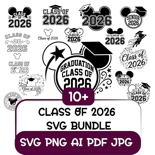 Class of 2026 Mickey Mouse Head SVG, Magical Senior 2026 Grad SVG, School Trip Shirt Design, Cricut Silhouette PNG, Digital Download - Etsy Australia