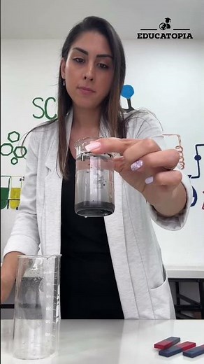 Separating Iron Filings from Water Using a Magnet!#Magnetism #ScienceExperiment #STEM