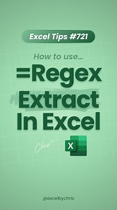 32K views · 801 reactions | Why is no one talking about this Excel Function?! 勞 In this tutorial you'll learn how to extract data in Excel using Regex Extract. #excel #exceltips #exceltricks #accounting #workhacks #spreadsheets #corporate | Excelbychris | Facebook