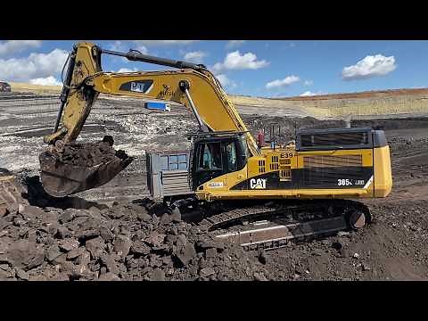 Caterpillar 365C Loads Coal in a Massive Open-Pit Mine — 4-Pass Power in Action - Interkat SA