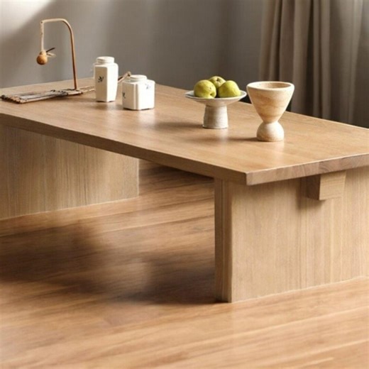 Modern Oak Coffee Table: Rectangular Low Table - Etsy