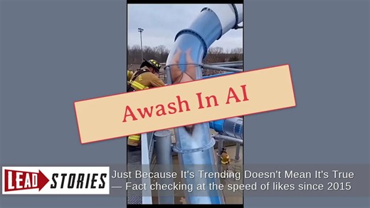 Fact Check: FAKE Video Shows Woman Stuck Upside Down In A Water Slide -- AI-Generated