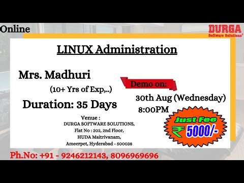 LINUX Administration Online Training @ DURGASOFT