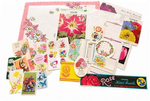 Floral Journal Ephemera, Spring Time, Junk Journal Kit, Vintage Paper, Flowers, Birds, Easter - Etsy