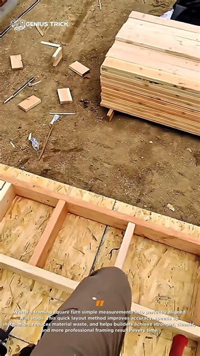 Perfect Framing Layout Hack #Woodworking #Construction #DIY
