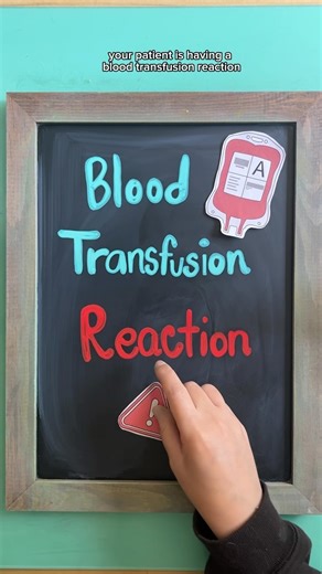 🩸WHAT TO DO FOR A BLOOD TRANSFUSION REACTION 🚨 follow @nursewellversed for visual nursing education Your patient is having a blood transfusion reaction, what do you do? In my last video, many of you gave amazing answers of what you’d do in this situation—let’s go over them! ⭐️ Signs and Symptoms First, it’s important to be able to identify that your patient is HAVING a reaction. This could manifest as: * Fever * Chills * Shortness of breath * Hypotension * Rash * Itching 🩸 Blood Transfusion R