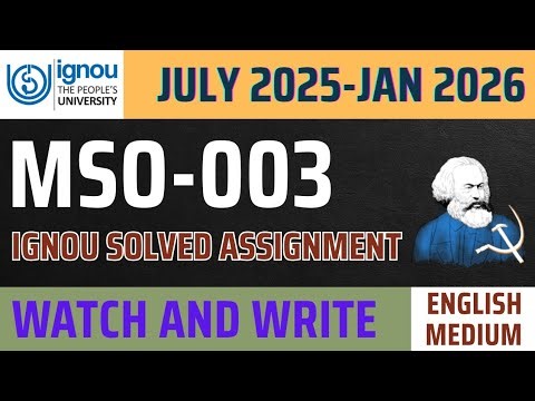 MSO-003 SOLVED ASSIGNMENT 2025-26 l MSO03 ,MSO3 Solved assignment for July 2025 and Jan 2026 IGNOU 