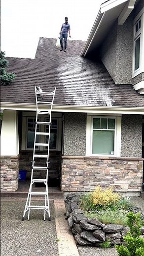 How to wash a roof with a pump sprayer.