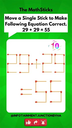 Math-Stick Challenge 93 | Matchstick Puzzle | Basic Math Puzzles With Answers | #shorts #viralshorts
