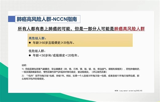 【干货】NCCN指南vs国内指南中的肺癌高风险人群