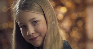 Young Blonde Girl is Posing in the Studio, Little Model, 4k Stock Video - Video of young, look: 214147555