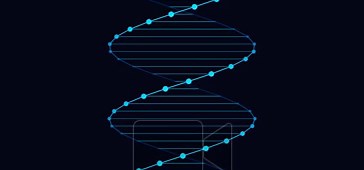 Abstract Geometric Blue DNA Double Helix, Glowing Dot Structure Rotating on Dark Background, Rotating 360 Animation Motion Graphics Seamless Loop, 4K Stock Video Footage - Alamy