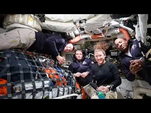 Watch the Artemis II crew eat, work out and take a bath on way to moon