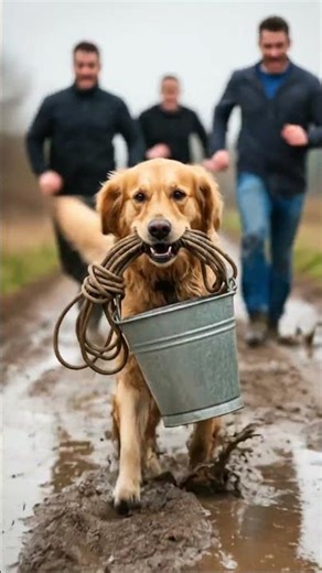 Heroic Golden Retriever Rescues Three Puppies! 🥺"