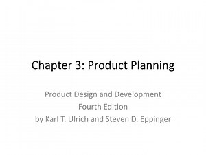 Chapter 3: Product Planning - SlideServe