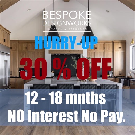 Upgrade your kitchen or bathroom with trusted local professionals. We make remodeling simple, affordable, and stress-free.  30% OFF This Month Only  12-Month No-Interest Plan (OAC)  Free Design Consultation  Fill out the form today to get your personalized quote. | Bespoke Designworks | Facebook