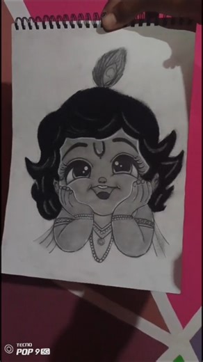 kitna sundar hu mein 👀🤔 #art #shorts #trending #krishna #hindugod #ytshorts @raj_arts2.0