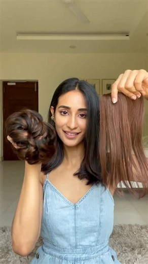 194K views · 1.7K reactions | A quick change of look using @onehairstopindia caramel coverup patches + caramel messy bun 懶 | 1 Hair Stop India | Facebook