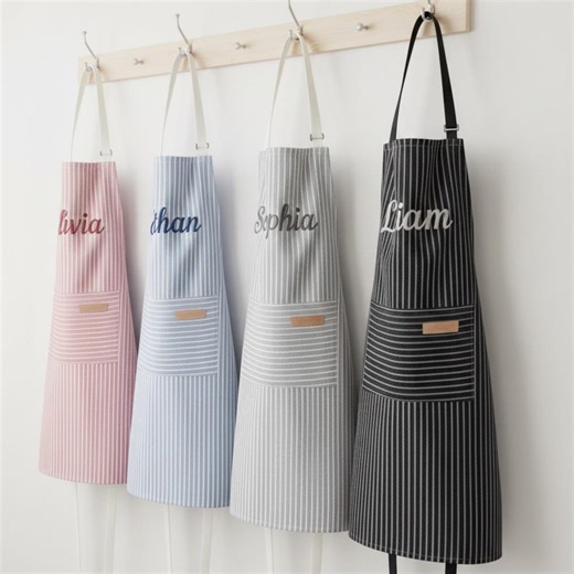 Custom Embroidered Adult Apron With Pockets, Personalized Cooking & BBQ Kitchen Apron, Hostess Gift Idea, Home Chef Gift - Etsy