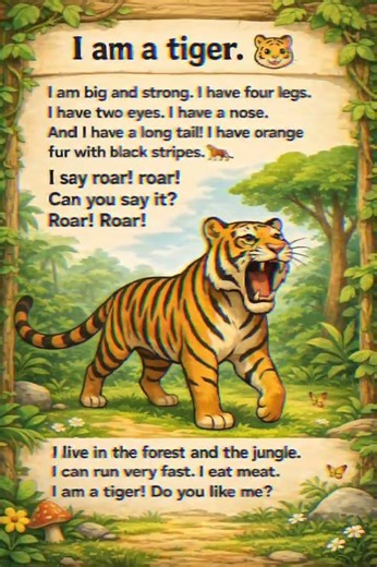 I Am a Tiger 🐯 | Learn English for Kids | Wild Animals Story #moral #inspirational