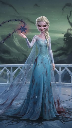 Frozen characters in scary creepy mood #creepy #horror #scary #frozen #snowgolem #snow #dark #silent