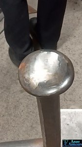 183K views · 921 reactions | Cleaning up some more stakes around the shop and getting ready for the next project. This old stake wasn't in the worst condition but there were some marks which were transferring to my work... No more of that now though.  #azurearmoury #anvil #polishing #metalworking #shiney | Azure Armoury | Facebook