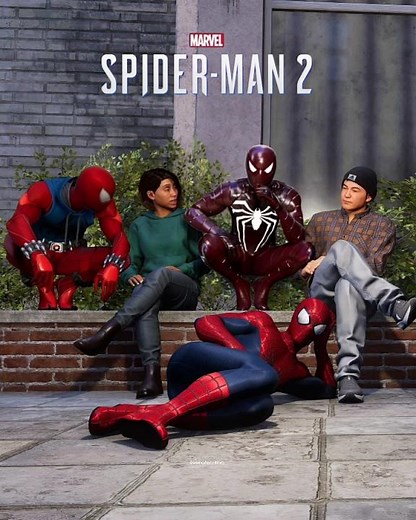 Amazing Spider-Man Hanging Out with His Homies