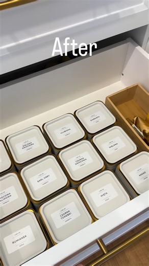 Natalia Artymowicz on Instagram: "Małe zmiany a cieszą 🙂 puszki z @ikeapolska a naklejki z @labelme.pl 🙂#dom#spizarnia#szufladazherbatami"