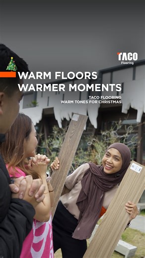 TACO Flooring Official Account on Instagram: "Warm Floors, Warmer Moments Natal paling indah selalu dimulai dari rumah. Tempat tawa berkumpul, cerita dibagikan, dan kehangatan terasa di setiap sudut. TACO Flooring memiliki motif dan warna yang hangat, ruang keluarga jadi semakin hangat untuk quality time bersama orang tersayang. Tekstur dan motif yang natural berkat TRUETOUCH TECHNOLOGY membuat suasana Natal makin berkesan. #TACOVinyl #TACOSPC #LantaiTACO #Christmas2025"