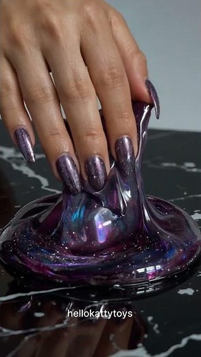 Black glitter holographic slime ASMR SOUNDS #asmr #slime #slimeasmr #oddlysatisfying