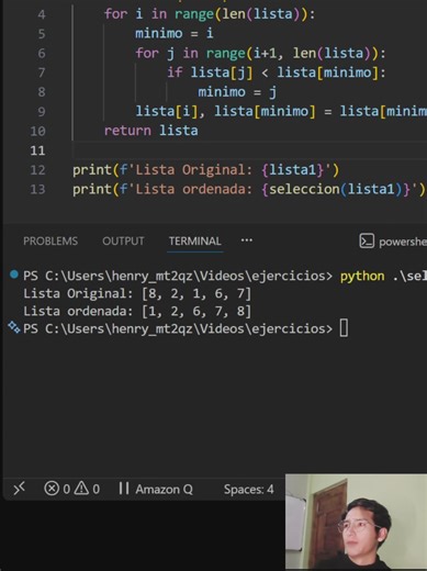 Método de selección #python #aprendepython #pythondesdecero #pythonfacil #software @Henry