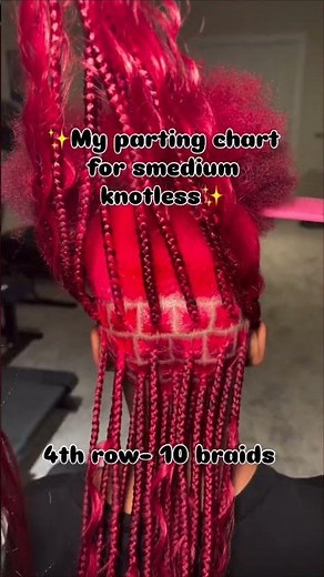 Viral Smedium Knotless Parting Chart! 💎 Perfect Every Time #Braids #hairtok