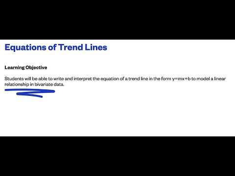 Equations of Trend Lines