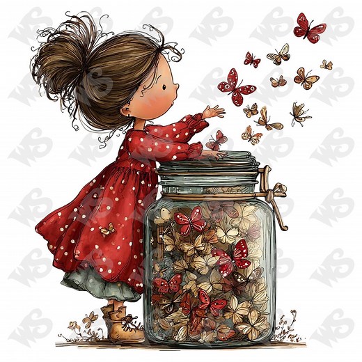 Whimsical Spring Girl Clipart: Whimsical Graphics (digital Download - 18 JPG Files) - Etsy