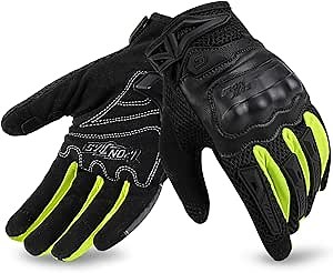 IRON JIA'S Motorcycle Gloves for Men and Women - Motorbike Powersports Racing Gloves with Hard Knuckle Touchscreen for BMX ATV MTB Riding (Green XL)