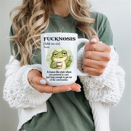 Funny Frog Mug "fucknosis", Sarcastic Adult Humor Coffee Mug, Introvert Gift, Coworker Gift, Funny Office Mug, 11oz, 15oz, 20oz - Etsy