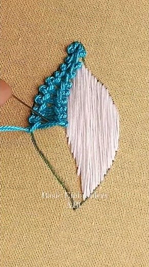 how to do embroidery basic double chain stitch tutorial #bordado #love #fypシ゚ #satisfying