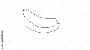 Draw Banana outline automatic animation 4K. kid learning project. best for making presentation and drawing assignment for teachers and students .Best graphic 4K animation resources video clip