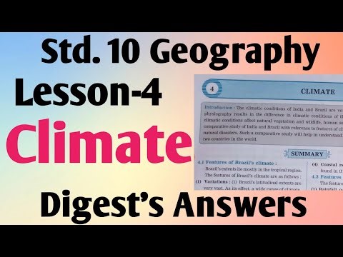 Std.10 Geography Lesson.4 Climate Digest's Answers Maharashtra Board