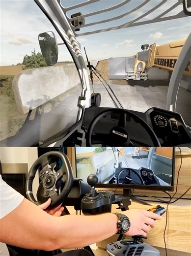Farming Simulator Liebherr telehandler loading manure Thrustmaster Farmstick Steering Wheel #dkgc