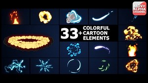 Dynamic Animated Cartoon Effects Pack with Energy and Explosions