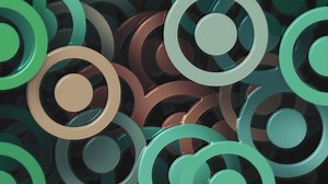 Download Trendy geometric shapes background with gently moving colorful shiny concentric circles. Full HD and looping motion background animation. for free