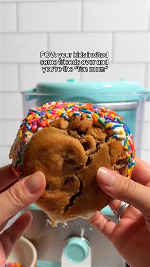 15 reactions | Who says ice cream is just for summer? ❄️ Be the coolest mom on the block with homemade ice cream sandwiches. With our Nostalgia Electric Ice Cream Maker (available at @Walmart), you can whip up smooth, delicious ice cream, frozen yogurt, gelato, or sorbet in about 30 minutes—no messy ice or salt needed.  #icecreammaker #icecreamsandwich #momlife #pov #icecream #foodie | Nostalgia | Facebook