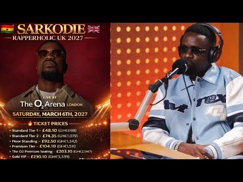 Less than 100 remaining for Rapperholic O2 Arena 2027. Ghanaians love Sarkodie ❤️ 😍