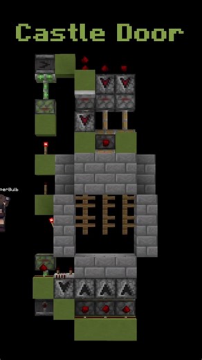 3x3 Ez Castle Door #redstone #minecraft #gaming
