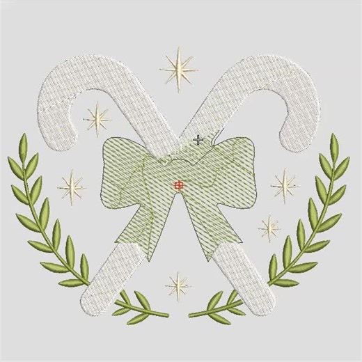 Candy Cane Heart Embroidery Design, Christmas Bow Wreath Machine Embroidery File, Holiday Decor PES DST JEF, Digital File - Etsy