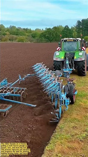 Powerful Tractor Plowing Field with Multi-Furrow Plough | Modern Farming Technology